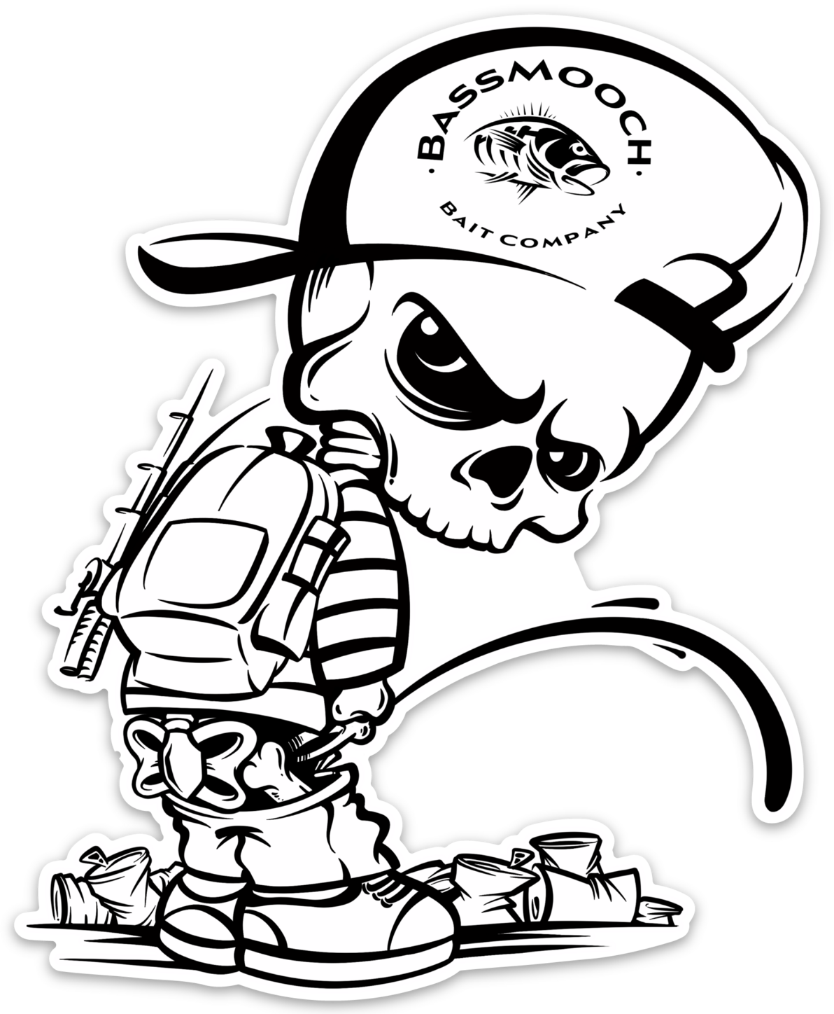 BassMooch Baby Skelley Rebel Decal