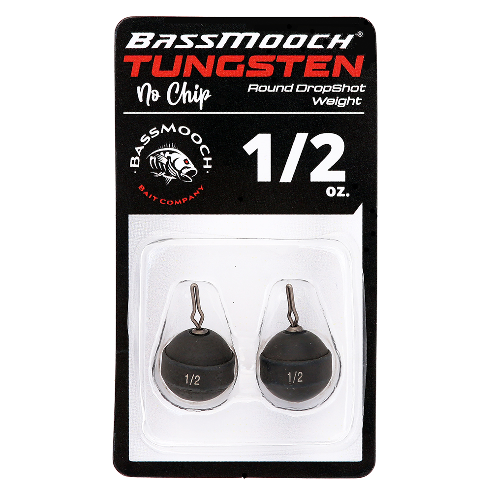 BassMooch Tungsten No-Chip Round Drop Shot Weights