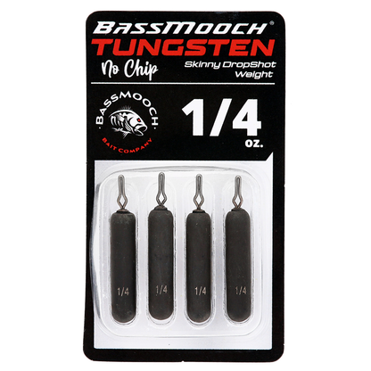 BassMooch Tungsten No-Chip Skinny Drop Shot Weights